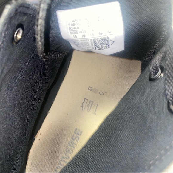 Converse Chuck Taylor All Star Leather Black Hi High Top Shoes Size 14 sneakers - Picture 6 of 6